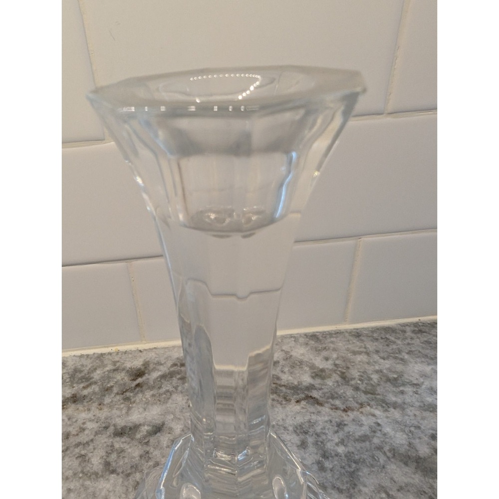 Vintage Crystal Cut Glass Candle Stick Holders 8" Tapered Set of 2 - Picture 8 of 11